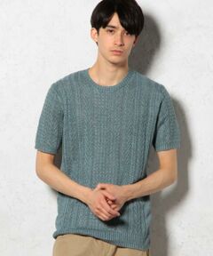 LINEN ARAN C/N S/S ニット