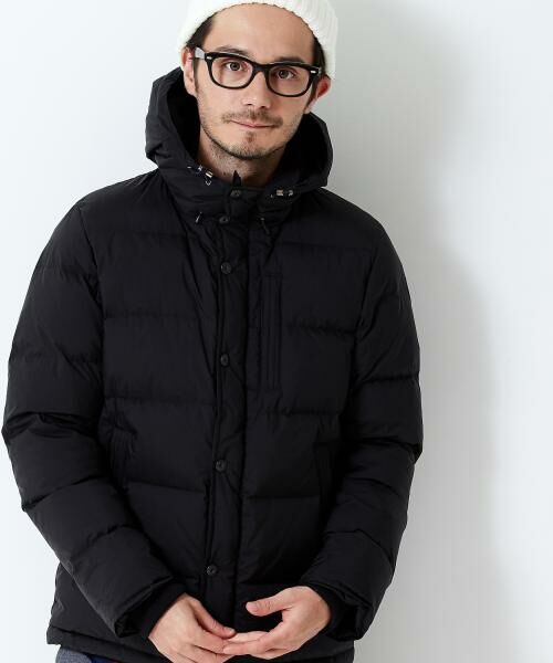 WRINKLE HOOD ダウンブルゾン black S - アウター