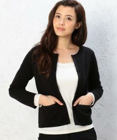 green label relaxing / グリーンレーベル リラクシング ノーカラージャケット | CR W/AC ミラノ N/CL KNIT ジャケット