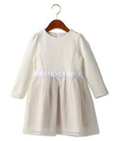 green label relaxing / グリーンレーベル リラクシング ベビー・キッズウエア | ポンチ ウエストリボンロングスリーブ ワンピース