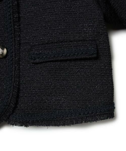 green label relaxing / グリーンレーベル リラクシング ベビー・キッズウエア | ◎ツィードフリンジノーカラーJK | 詳細4