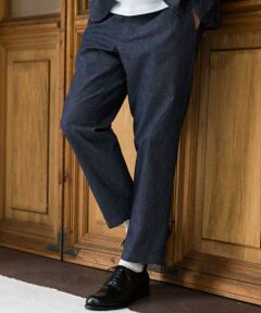 カジュアルらしさのあるイージーパンツ。<br>素材には春らしいインディゴの様な色味を意識した生地を使用しました。<br>ウエストのドローコード使いがきれい目な雰囲気にさりげなくラフさをプラス。<br>同素材のジャケットの展開もあるので、セットアップとしての着用もおすすめです。<br><br>同素材のジャケットは下記商品名で検索して下さい。<br>ジャケット：KC DENIMLIKE JARDIGAN / ジャケット /カーディガン<br><br>コバルトのメイン画像モデル：身長178 B88 W72 H86　着用サイズ：M<br>ネイビーのメイン画像モデル：身長178 B88 W72 H86　着用サイズ：M<br>商品のディテール詳細モデル：身長185 B90 W76 H91　着用サイズ：M<br><br><font color=purple>店舗へお問い合わせの際は、全国のgreen label relaxing 各店舗まで下記の品名/品番をお申し付け下さい。<br>品名：KC DENIMLIKE EASY 品番：3214-186-2143</font>