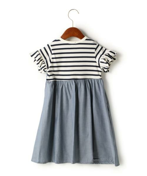 green label relaxing / グリーンレーベル リラクシング ベビー・キッズウエア | GLRGLR レイヤード ボーダー ワンピース ネイビー | 詳細1