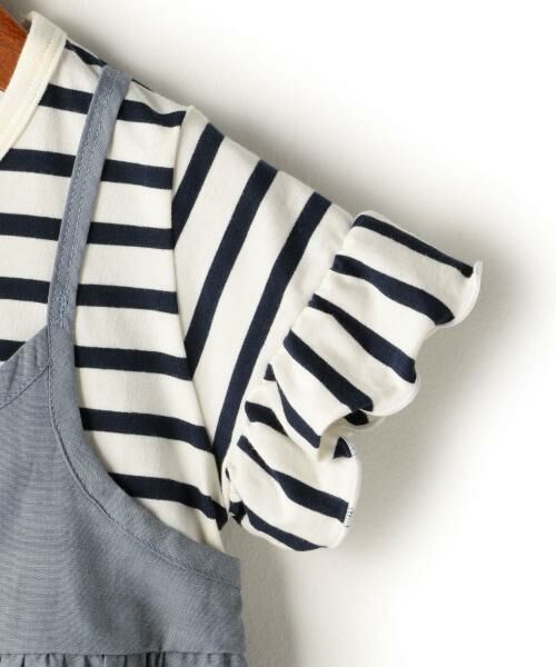 green label relaxing / グリーンレーベル リラクシング ベビー・キッズウエア | GLRGLR レイヤード ボーダー ワンピース ネイビー | 詳細3