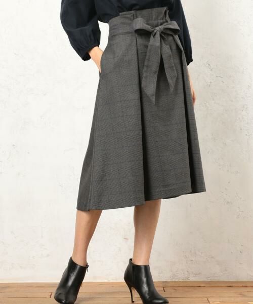 KC グレンチェック タックフレア スカート （ミニ・ひざ丈スカート