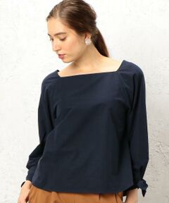 green label relaxing / グリーンレーベル リラクシング シャツ・ブラウス | KF PE 袖リボン ボートネック プルオーバーブラウス