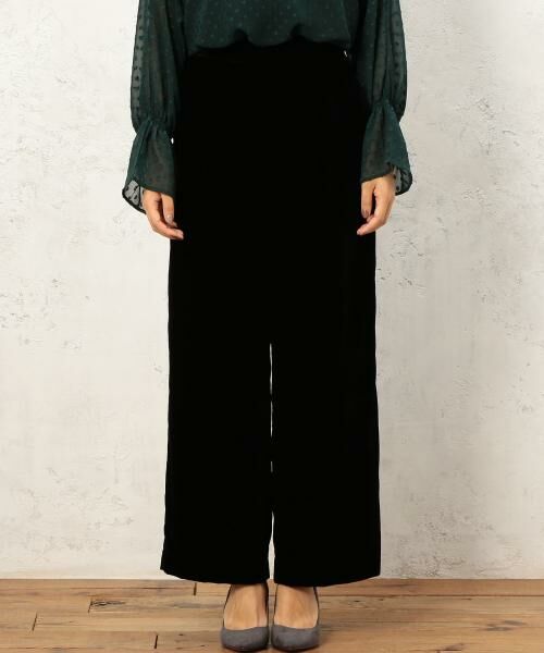 特注食品 Wide straight velvet pants/ワイドスラックスベルベット 