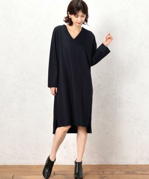 セール Cf ボイルカット ニット コンビ Vネック ワンピース ミニ丈 ひざ丈ワンピース Green Label Relaxing グリーンレーベル リラクシング ファッション通販 タカシマヤファッションスクエア