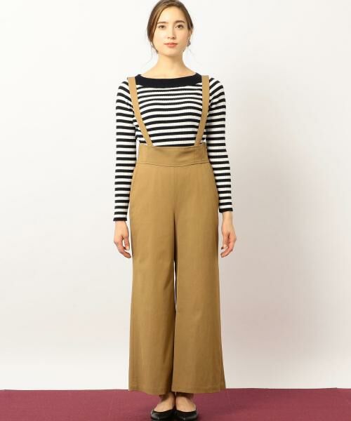 green label relaxing / グリーンレーベル リラクシング サロペット・オールインワン | FM サスペンダー ハイウエスト ワイドパンツ BE | 詳細2