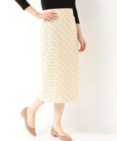 green label relaxing / グリーンレーベル リラクシング ミニ・ひざ丈スカート | FM チェックレース タイト スカート