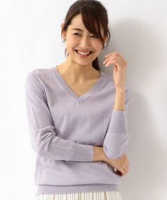 green label relaxing / グリーンレーベル リラクシング ニット・セーター | D ラメ テンジク Vネック ニット