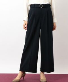 green label relaxing / グリーンレーベル リラクシング スラックス・ドレスパンツ | D 裾ダブル ストレートパンツ ベルト