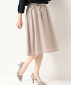 green label relaxing / グリーンレーベル リラクシング ミニ・ひざ丈スカート | CS ウエストギャザー バックゴム フレアスカート
