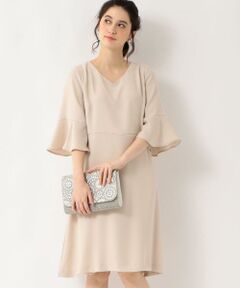 green label relaxing / グリーンレーベル リラクシング ドレス | DGB フレアスリーブ Vネック ワンピース