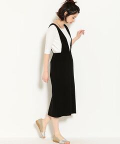 green label relaxing / グリーンレーベル リラクシング ミニ丈・ひざ丈ワンピース | KFC TRワイドストラップ ジャンパースカート