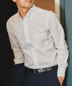 green label relaxing / グリーンレーベル リラクシング シャツ・ブラウス | スリム イージーアイロン COOLMAX グラフチェック S/ボタンダウンカラー シャツ