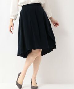 green label relaxing / グリーンレーベル リラクシング ミニ・ひざ丈スカート | CS フロントフリル バックゴム フレアスカート