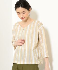 green label relaxing / グリーンレーベル リラクシング シャツ・ブラウス | KFC ランダムストライプ タック カットソー