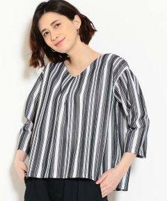 green label relaxing / グリーンレーベル リラクシング シャツ・ブラウス | KFC ランダムストライプ タック カットソー