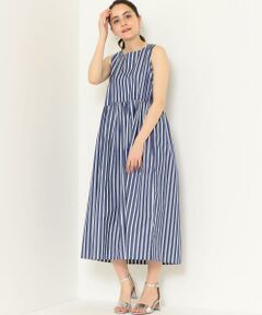 green label relaxing / グリーンレーベル リラクシング ロング・マキシ丈ワンピース | [ル・グラジック]LE GLAZIK SC コットン ストライプ ノースリーブワンピース