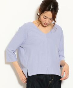 green label relaxing / グリーンレーベル リラクシング カットソー | KFC シャイニーワイドリップル Vネックカットソー