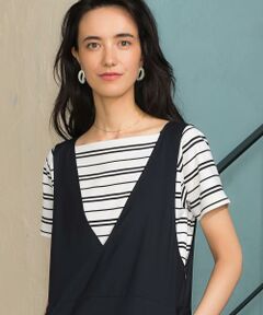 green label relaxing / グリーンレーベル リラクシング カットソー | KFC リップル ランダムボーダー スクエアネック カットソー