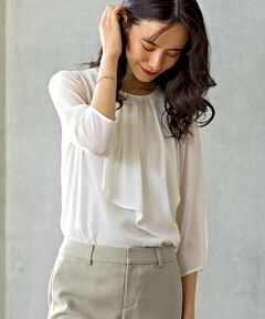 green label relaxing / グリーンレーベル リラクシング シャツ・ブラウス | D サテン アシメフレア ブラウス