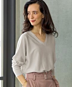 green label relaxing / グリーンレーベル リラクシング ニット・セーター | D W/シルク Vネック ドルマン ニット