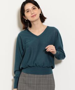 green label relaxing / グリーンレーベル リラクシング ニット・セーター | D W/シルク Vネック ドルマン ニット