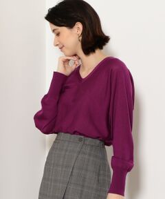 green label relaxing / グリーンレーベル リラクシング ニット・セーター | D W/シルク Vネック ドルマン ニット