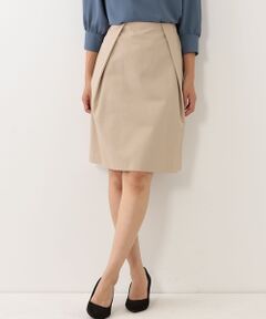 green label relaxing / グリーンレーベル リラクシング ミニ・ひざ丈スカート | CS T/C  タック フレア スカート