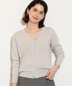 green label relaxing / グリーンレーベル リラクシング カーディガン・ボレロ | D W/シルク Vネック カーディガン