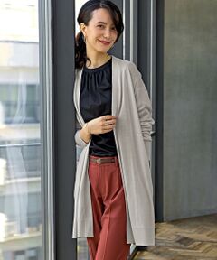 green label relaxing / グリーンレーベル リラクシング カーディガン・ボレロ | D W/シルク ロング カーディガン