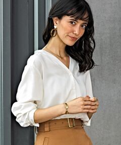 green label relaxing / グリーンレーベル リラクシング シャツ・ブラウス | KFC ノーカラー トロミ ブラウス