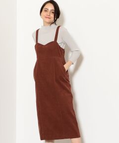 green label relaxing / グリーンレーベル リラクシング ミニ丈・ひざ丈ワンピース | NFC AIR ウォッシュ コーデュロイ ワンピース