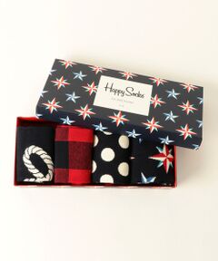 【WEB限定】 [ハッピーソックス]  Happy Socks 4P BOX / 靴下 /セット