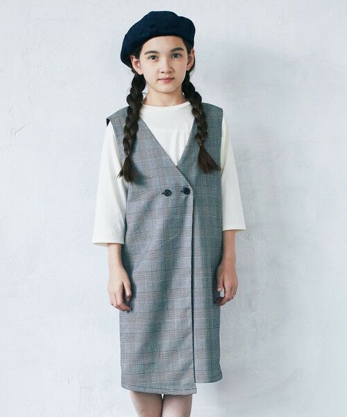 セール ジュニア チェックノースリーブワンピース ミニ丈 ひざ丈ワンピース Green Label Relaxing グリーンレーベル リラクシング ファッション通販 タカシマヤファッションスクエア