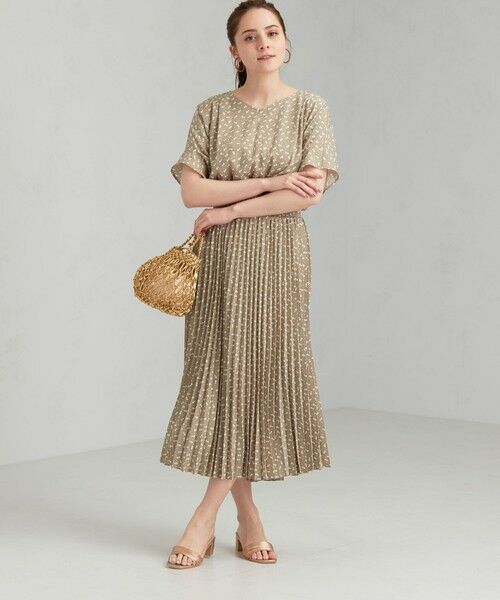 セール Ffc ドット プリント プリーツ ワンピース ロング マキシ丈ワンピース Green Label Relaxing グリーンレーベル リラクシング ファッション通販 タカシマヤファッションスクエア