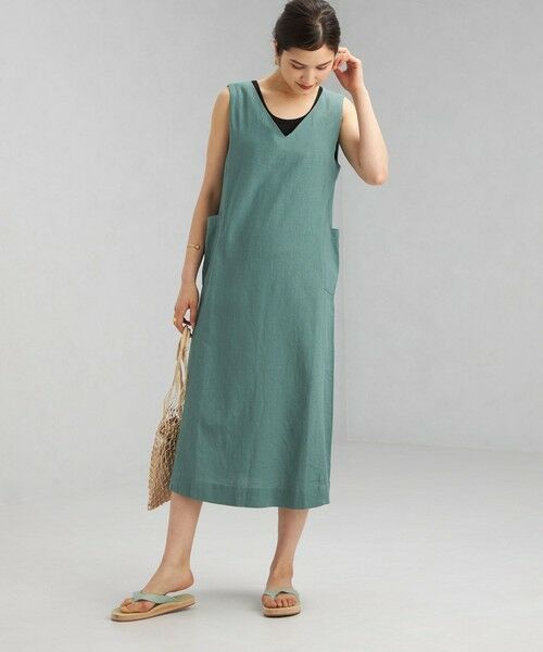 セール ブリーズリネン Cfc Li Vis ポケット付き ワンピース ロング マキシ丈ワンピース Green Label Relaxing グリーンレーベル リラクシング ファッション通販 タカシマヤファッションスクエア
