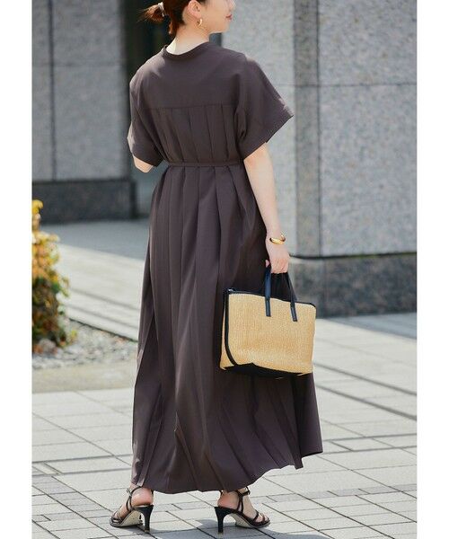 セール バックプリーツ フレンチスリーブ ワンピース ロング マキシ丈ワンピース Green Label Relaxing グリーンレーベル リラクシング ファッション通販 タカシマヤファッションスクエア