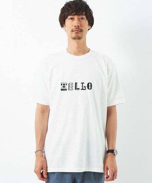 green label relaxing / グリーンレーベル リラクシング Tシャツ | ＜FUNG＞HELLO BYEBYE プリント Tシャツ | 詳細1