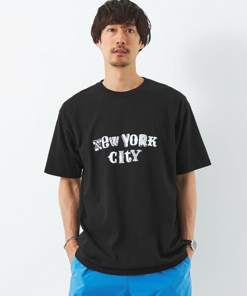 green label relaxing / グリーンレーベル リラクシング Tシャツ | ＜FUNG＞NEW YORK CITY プリント Tシャツ（BLACK）