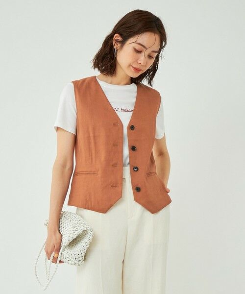 セール】 リネンレーヨン コンパクト ベスト （ベスト）｜green label relaxing グリーンレーベル リラクシング  ファッション通販 タカシマヤファッションスクエア