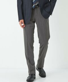 TWサージ スリム ノープリーツ スラックス -ウォッシャブル・ストレッチ・ウエストアジャスター-