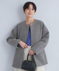 SENTDALE WOOL セントデールウール ノーカラー ミドル コート