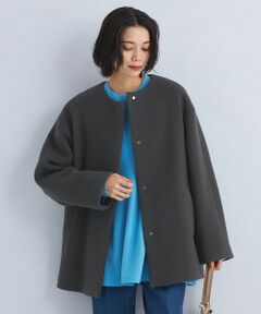 SENTDALE WOOL セントデールウール ノーカラー ミドル コート