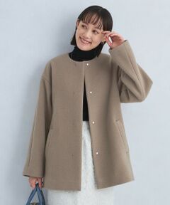 SENTDALE WOOL セントデールウール ノーカラー ミドル コート