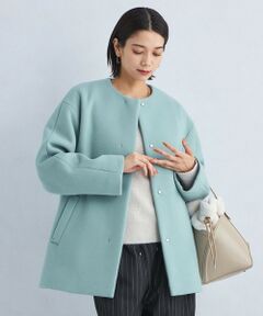 SENTDALE WOOL セントデールウール ノーカラー ミドル コート