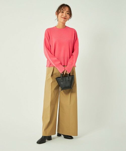 green label relaxing / グリーンレーベル リラクシング ニット・セーター | 【WEB限定】スウェットライク クロップド ニット プルオーバー -ウォッシャブル・帯電防止- | 詳細18