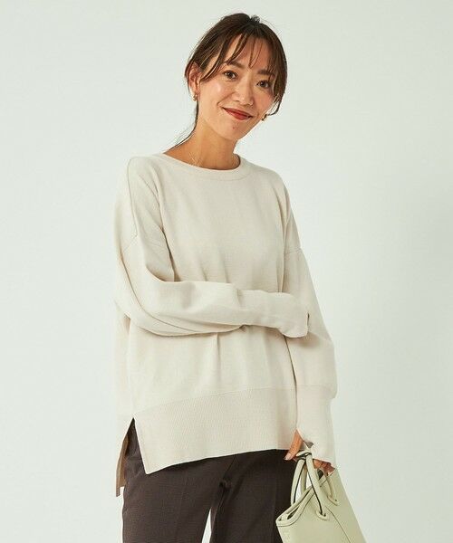 green label relaxing / グリーンレーベル リラクシング ニット・セーター | 【WEB限定】スウェットライク ドルマン ニット プルオーバー -ウォッシャブル・帯電防止- | 詳細3